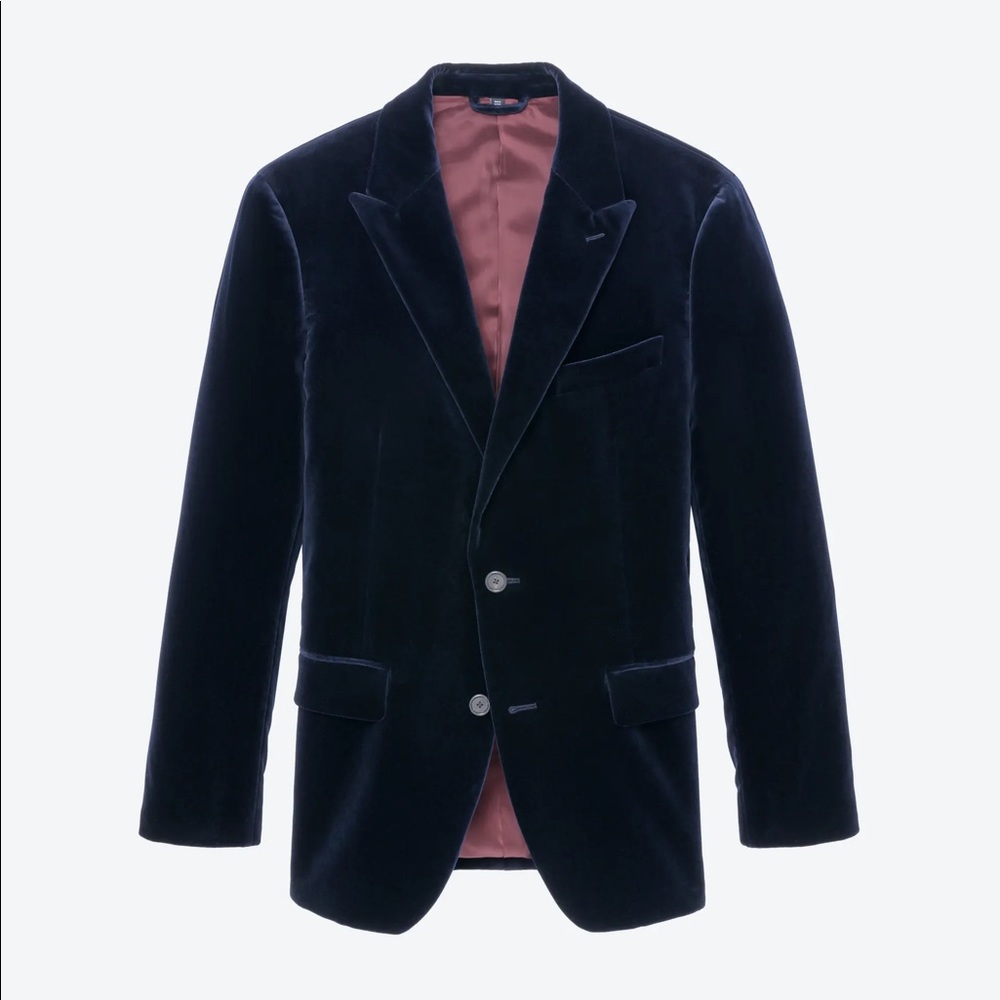 Bonobos Navy Italian Velvet Blazer Slim Fit